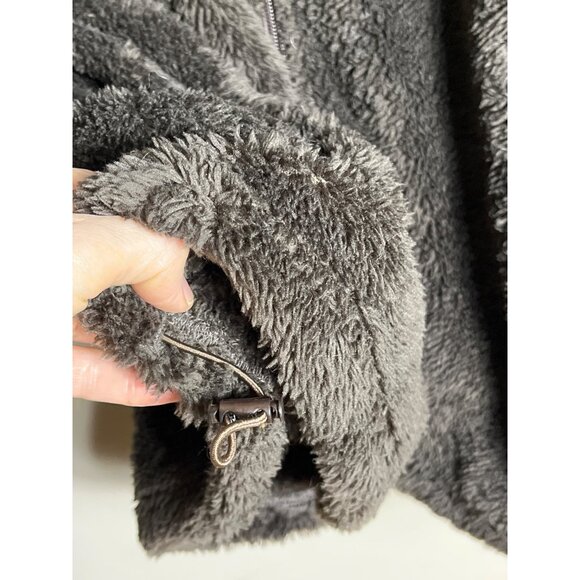 Forever 21 Teddy Jacket Chocolate Brown Poly Fleece Zip Soft Cozy Unisex Men XXL - Picture 5 of 7